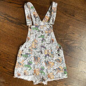 MARVEL HER UNIVERSE denim fabric overalls shorts size Small
